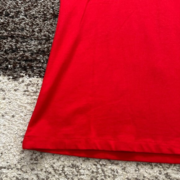 BANANA REPUBLIC (S) True Red Timeless V-Neck Tee Shirt Bright Fitted Basic Bold - Picture 3 of 7